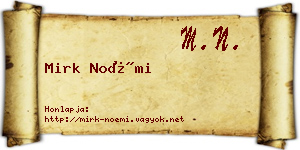 Mirk Noémi névjegykártya