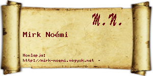 Mirk Noémi névjegykártya